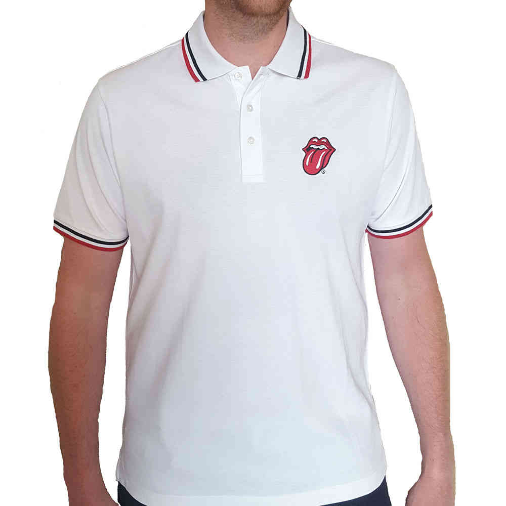 The Rolling Stones - Classic Tongue Chemise polo - S - Blanc